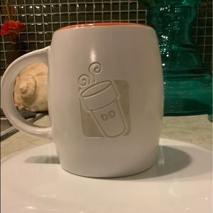 Dunkin Donuts Coffee Mug/ Like New/ Four Inches Tall/ Orange Inside, Cream Out